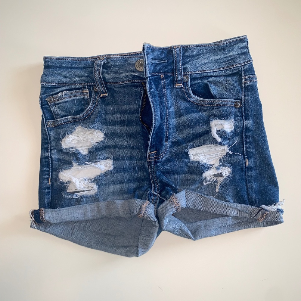 American Eagle Denim Shorts, Size 0